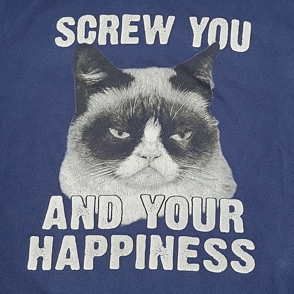 Grumpy Cat Blue Tee-shirt Size Medium - Picture 3 of 5
